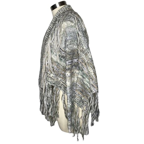 Free People Knit Fringe Chunky Cardigan Sweater Size Small Open Front Cardigan - Picture 10 of 11